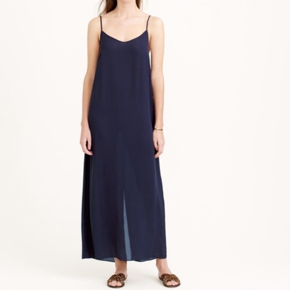 J CREW | Navy crepe maxi dress NWOT